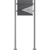 ML-Design Brievenbus 37x36,5x11 cm antraciet/houtlook staal