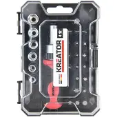 Kreator KRTH20007 ratelschroevendraaier set 27 stuks - magnetische ratel - plastic opbergkoffer