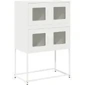 vidaXL Hoge kast 68x39x107 cm staal wit