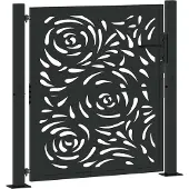 vidaXL Poort met vlamontwerp 100x100 cm staal zwart