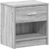 vidaXL Nachtkastje met lade 39x28x41 cm grijs sonoma eikenkleurig