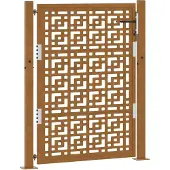 vidaXL Poort met kruisontwerp 100x125 cm weervast staal