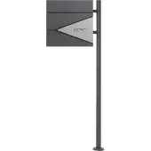 ML-Design Brievenbus 37x36,5x11 cm antraciet/houtlook staal