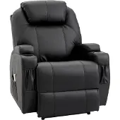 HOMCOM Massage Relaxbank - Kunstleer - 82x97x110cm - Zwart