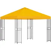vidaXL Prieel 3 x 3 m Geel Polyester en Staal 190 gsm