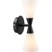 Herstal Wandlampe , Harlekin Duo, Zwart, Woonkamer, Metaal, Modern