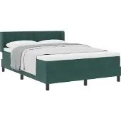 vidaXL Boxspring bed met hoofdeinde Donkergroen 190 x 140 cm Fluweel