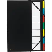 Exacompta 6x Sorteermap Harmonika OrdonatorSorteermap met uitrekbare rug en elastosluiting - 7 Indelingen - Zwart - 55321E