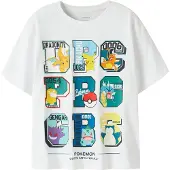Name it KIDS Pokemon regular fit T-shirt met print - wit Jongens Katoen Ronde hals - maat 158/164