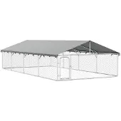 vidaXL Hondenkennel voor buiten met dak 600x300x150 cm