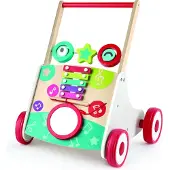Hape Muzikale Loopwagen - Loophulp met Trommel, Xylofoon en Verstelbare Weerstand - Vanaf 10 Maanden