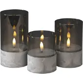 Konstsmide 1819-300 LED-kaars Grijs-wit Barnsteen (Ø x h) 80 mm x 100 mm