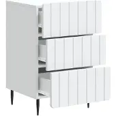 vidaXL - Nachtkastje - met - lade - Wit - 43x - 41 - x - 68 - cm - Bewerkt - hout