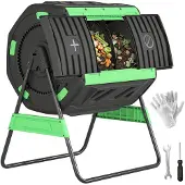Outsunny Buiten compostbak-Kunststof, Metaal-94L x 67B x 98H cm-Groen