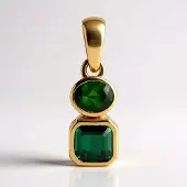 Cavill - Luxe 375 Geelgouden Hanger - 1,133 ct Groene Benedito Toermalijn - Ovaal & Achthoekig Geslepen - Braziliaanse Sieraden