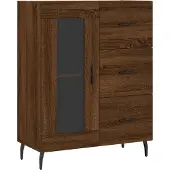 vidaXL Dressoir 69,5x34x90 cm bewerkt hout bruin eikenkleur