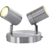 Mexlite Spot IP44 Upround 2-lichts LED 2487ST Staal
