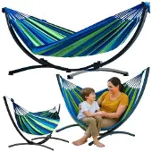 Noname Tweepersoonshangmat Standaard Groen-Blauw 200x120 cm