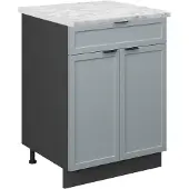 Vicco Fame-Line Keukenonderkast – 60 cm met lade, WB Marmer Licht blauw-grijs