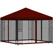vidaXL Tuin gazebo met zijwanden 3 x 3 m Bordeauxrood
