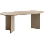 Selsey Eettafel Philipa ovaal | spaanplaat beige 204x90x75 cm eettafels | NADUVI