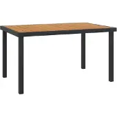 vidaXL Tuintafel 140x90x74 cm aluminium en HKC bruin
