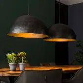 Lyora Industriële hanglamp Dome 2x Ø 60cm - charcoal