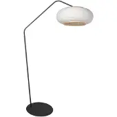 Steinhauer Zwarte Vloerlamp Zig-Zag met Linnen Kap Ø60 cm