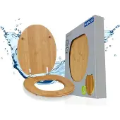 Wenko WC bril Bamboe donkerbruin - FSC hout - RVS scharnieren - Toiletbril - Toiletzitting - Massief hout