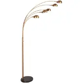 Mexlite Bronzen vloerlamp Pentra 4855BR, 5-lichts met marmeren voet