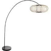 Mexlite Booglamp Solva 4468ZW met naturel zwarte bamboe kap