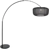 Steinhauer Zwarte booglamp Vela Lino met zwarte kap Ø60cm