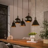 Lyora Eettafel hanglamp Metallo 5L - Sienna bruin - E27