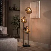 Lyora Moderne vloerlamp Rock 3-lichts - chroom glas