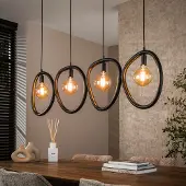 Lyora Ringen hanglamp Pebble artic zwart - 4x E27