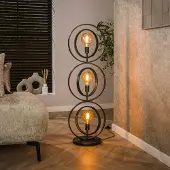 Lyora 3-lichts charcoal vloerlamp Turn E27 - Ø 40cm
