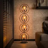 Lyora 4-lichts charcoal vloerlamp Turn E27 - Ø 40cm