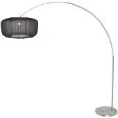 Steinhauer Booglamp Vela Lino Staal met Zwarte Kap Ø60 cm