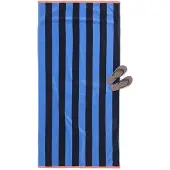 HEMA Strandlaken 90x180cm velours strepen (blauw)
