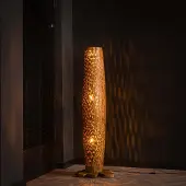 Lyora Houten vloerlamp Bars teak - 145cm - Ø 40cm