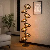 Lyora Ringen vloerlamp Hover 160cm - 8x E27 - charcoal
