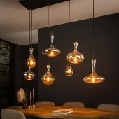 Lyora Design hanglamp Karaf 7 glazen - amber en smoke
