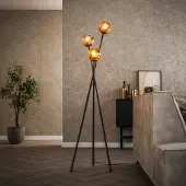 Lyora Tripod vloerlamp Molecule met glazen bollen