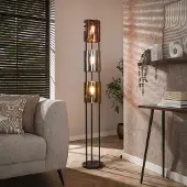 Lyora Glazen vloerlamp Lucente gekleurd glas - 3x E27