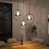 Lyora 3 lichts hanglamp Conic voor ronde tafel