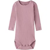 Name it BABY romper met textuur - lila Paars Jongens/Meisjes Stretchkatoen Ronde hals - maat 74