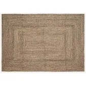 vidaXL Gebied Tapijt Naturel en Zwart 240 x 340 cm Jute