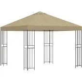 vidaXL Prieel 3 x 3 m Beige Polyester en Staal 190 gsm
