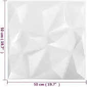 vidaXL Wandpanelen 24 st 50 x 50 cm Diamond Wit XPS Schuim