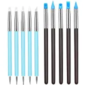 Tlily 10 Stuks Rubber Klei Beeldhouwgereedschappen, Siliconen Beeldhouw- en Polymeerkleigereedschappen, Modelleerpuntgereedschappen